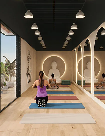 Yoga studio at Mythri Springwoods
