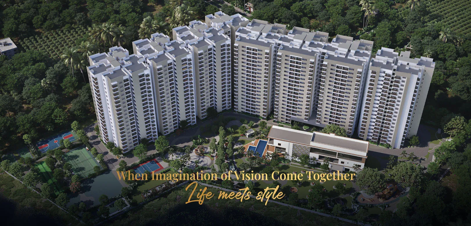 Aerial view of the Mythri Springwoods site